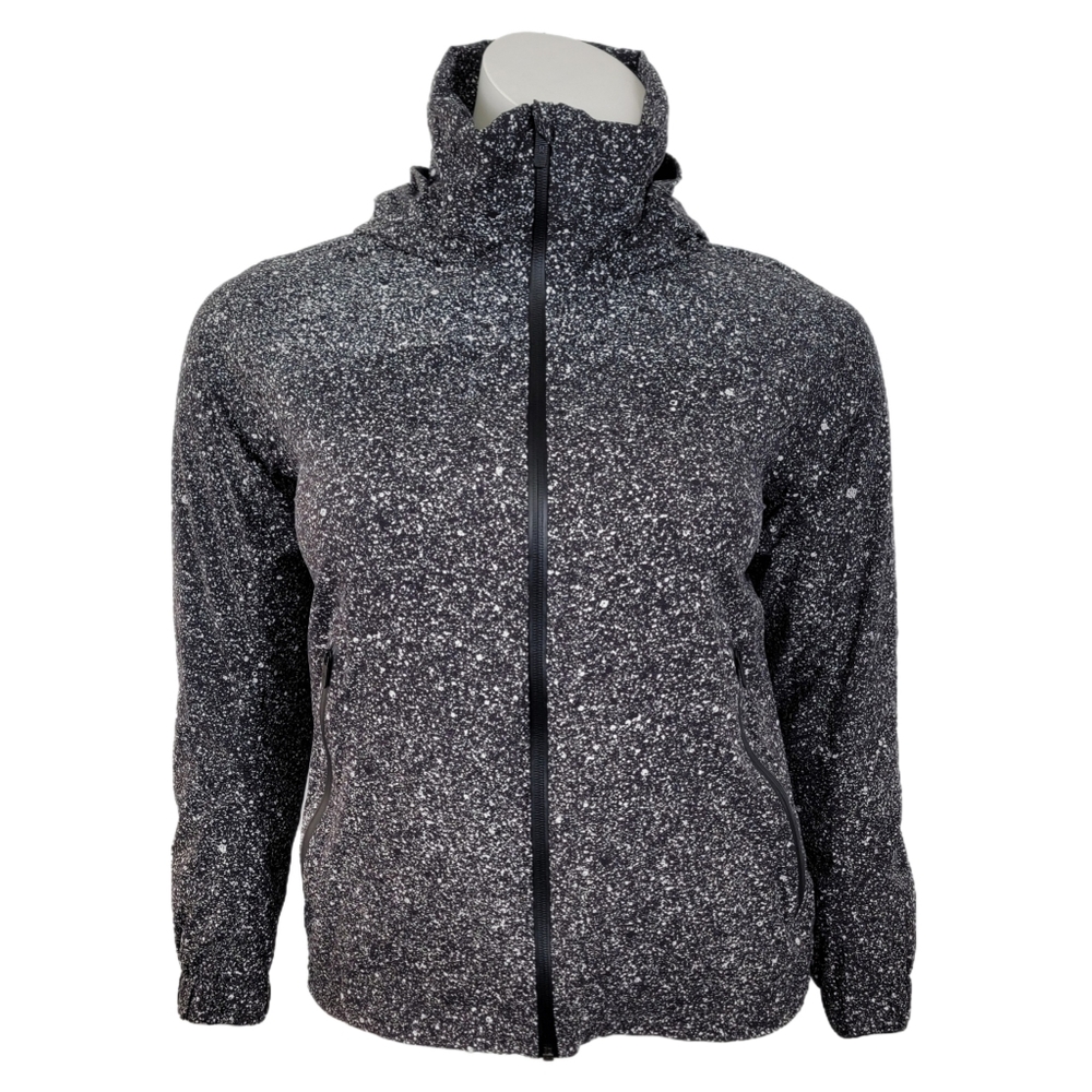 Lululemon Here To Move Jacket Luminesce Splatter Black White Size 12﻿ (W4AMYS)